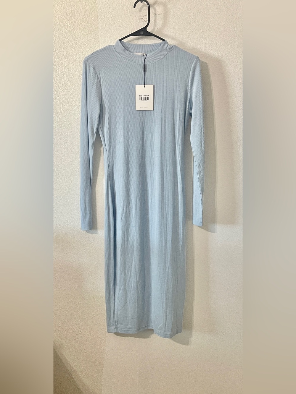 Hello Molly “Over The Border” Knit Midi Dress | Light Blue | Size Medium - Picture 5 of 8